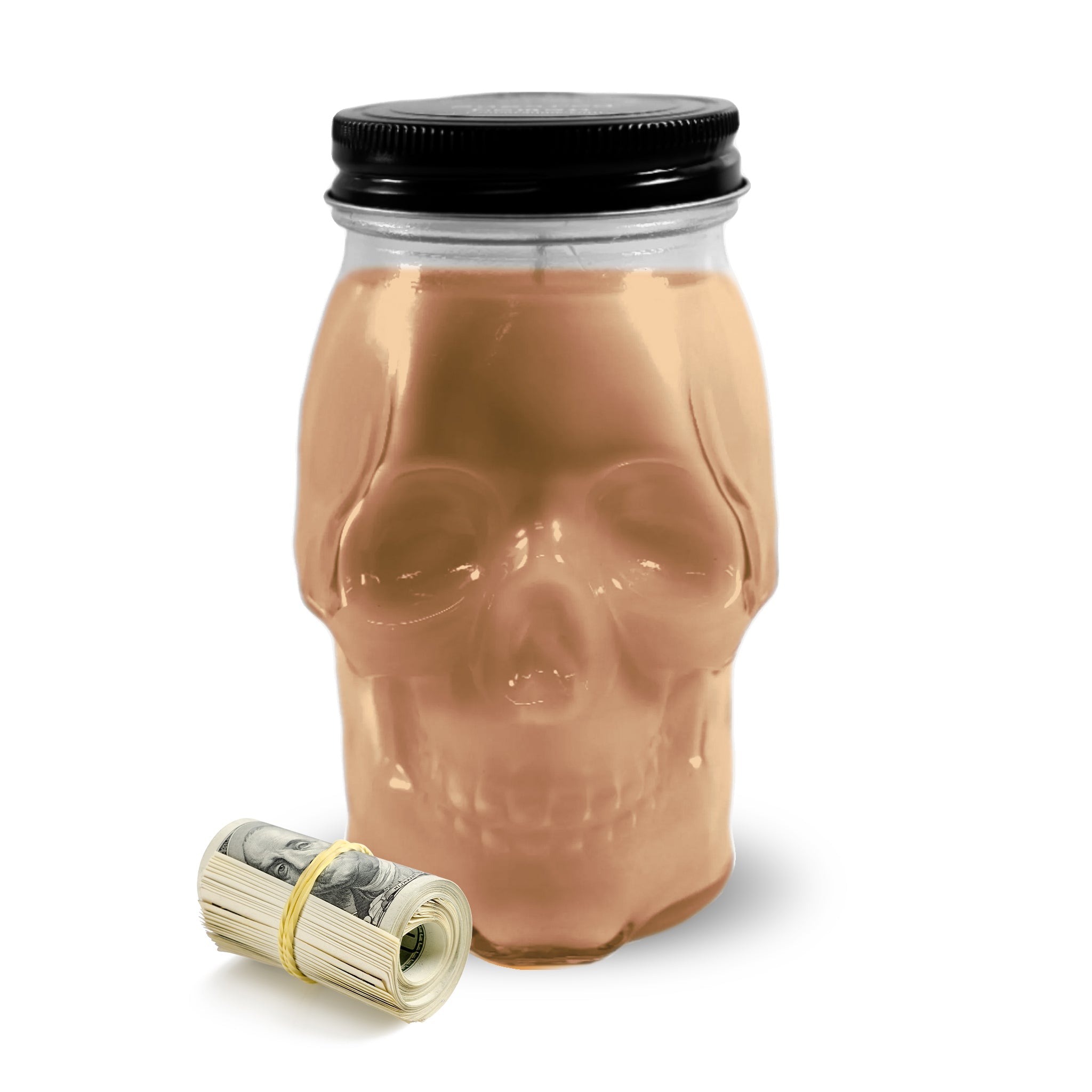 HAUNTED HOUSE SKULL CASH CANDLE